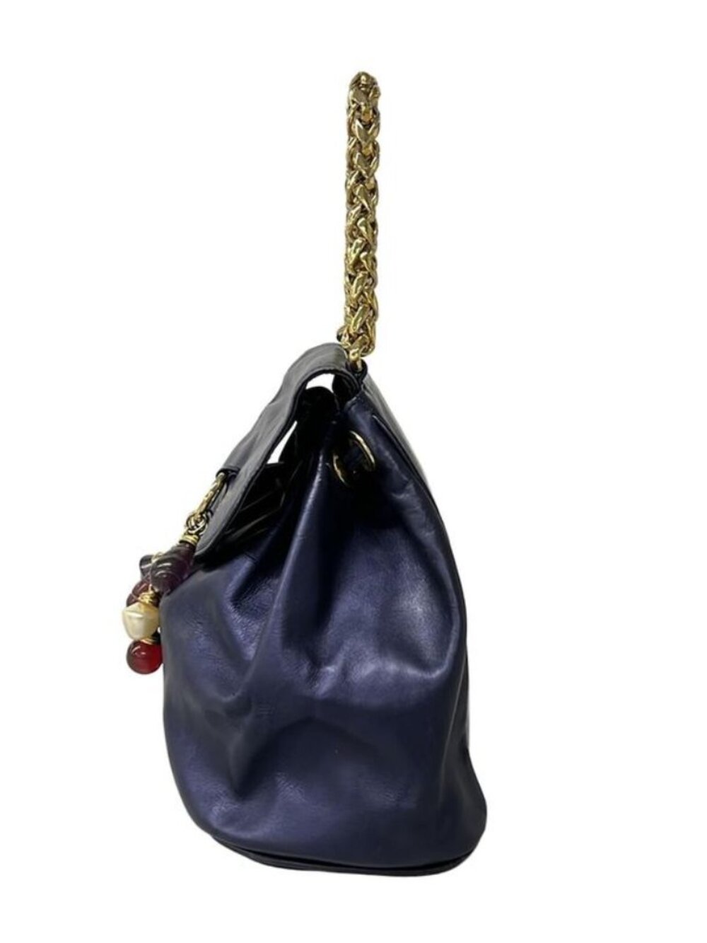 Loewe Handbag Blue Chain Handle Drawstring Leather - Picture 4 of 13